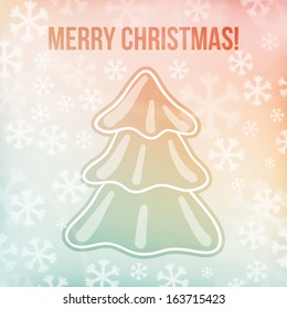 Abstract Christmas background with white snowflakes and light soft colors. Vector illustration.