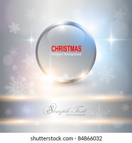 Abstract Christmas background with white snowflakes, vector.