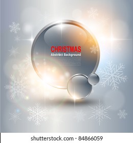 Abstract Christmas background with white snowflakes, vector.