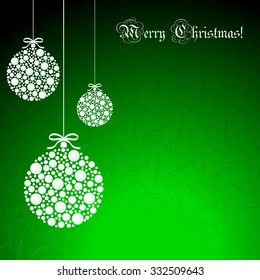Abstract Christmas ball cutted from paper on  background. 