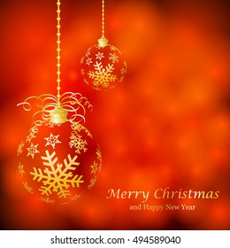 Abstract Christmas ball cutted from paper on background. Vector illustration