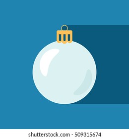 Abstract christmas ball and the length the shadow  flat vector illustration isolate dark background  easy to use