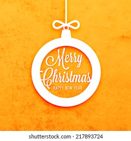 Abstract Christmas Ball. Merry Christmas and Happy New Year 2015. For Holiday Greeting Card, Poster or Flyer Design.