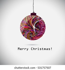 Abstract Christmas ball. Merry Christmas. Vector