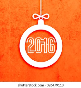 Abstract Christmas Ball. New Year 2016. For Holiday Greeting Card, Poster or Flyer Design.