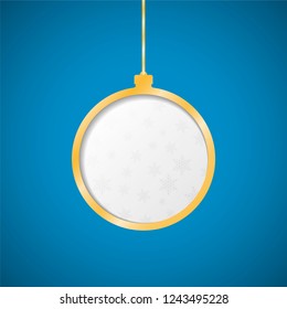 Abstract Christmas ball on blue background. Vector illustration