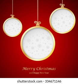 Abstract Christmas ball  from paper on  background. Vector  illustration