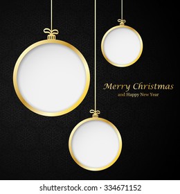 Abstract Christmas ball  from paper on  background. Vector  illustration