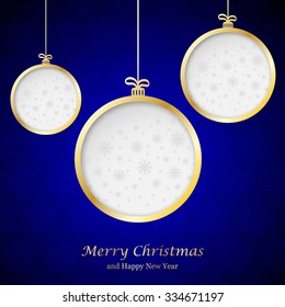 Abstract Christmas ball  from paper on  background. Vector  illustration