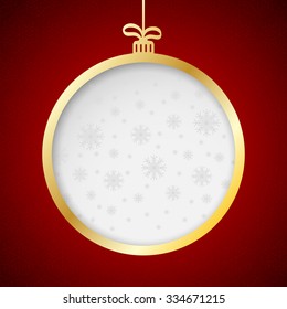 Abstract Christmas ball  from paper on  background. Vector  illustration