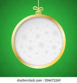 Abstract Christmas ball  from paper on  background. Vector  illustration