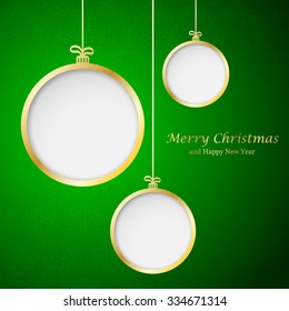 Abstract Christmas ball  from paper on  background. Vector  illustration