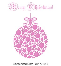 Abstract Christmas ball  from paper on  background. Vector  illustration