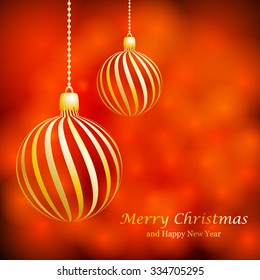 Abstract Christmas ball  from paper on  background. Vector  illustration