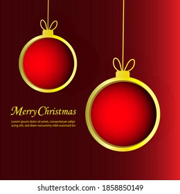Abstract Christmas ball red background New year celebration vector illustration.eps10