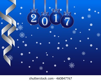 abstract christmas with ball and ribbon vector background