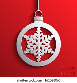 abstract Christmas ball with snowflake / vector illustration eps 10