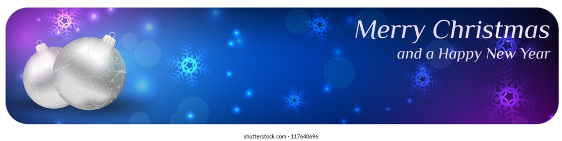 Abstract christmas banner with silver baubles