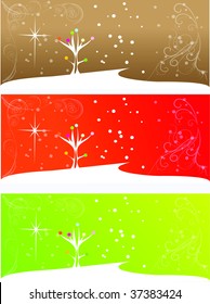 Abstract Christmas Banners
