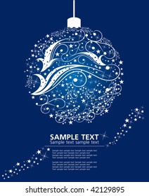 abstract christmas bell on blue background