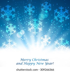 Abstract Christmas blue background