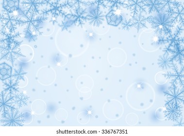 Abstract Christmas border background with snowflakes.