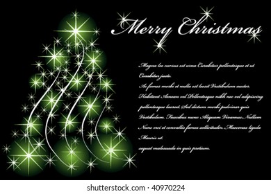 Abstract christmas brochure with tree made from green stars