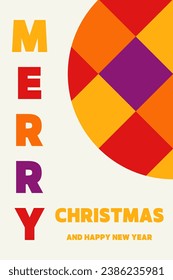 Abstract Christmas card with colourful elements. Vector illustration