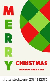 Abstract Christmas card with colourful elements. Vector illustration