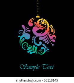 Abstract Christmas card with editable text