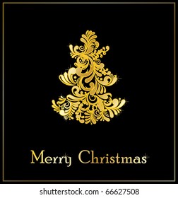 Abstract Christmas card with editable text