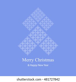 Abstract Christmas card. Geometric  square background.