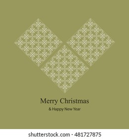 Abstract Christmas card. Geometric  square background.