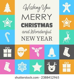Abstract Christmas card. Minimalist design. Vector illustration