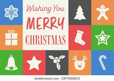 Abstract Christmas card. Minimalist design. Vector illustration