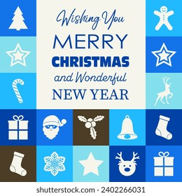 Abstract Christmas card. Minimalist design. Vector illustration