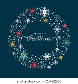 Abstract Christmas card with snowflake