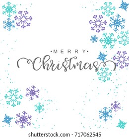 Abstract Christmas card with snowflake