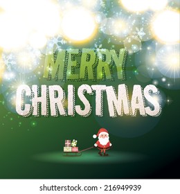Abstract Christmas card with snowflakes and santa claus. Vector Illustration.