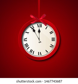 Abstract CHRISTMAS CLOCK Icon. Vector Illustration EPS10