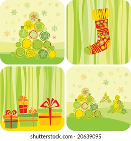 Abstract Christmas decoration set