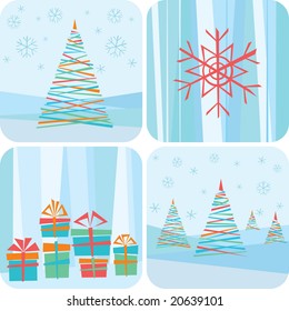 Abstract Christmas decoration set