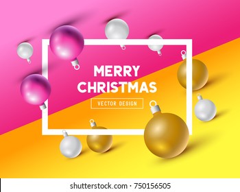 An abstract Christmas Design with 3D effects and room for promotion / holiday messages. Vector illustration