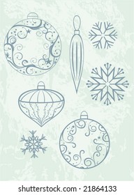 abstract christmas design elements on grunge background