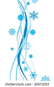 Abstract Christmas design theme : waves and snowflakes