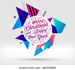 Abstract Christmas Design for Xmas and New Year 2017 Placards, Flyers, Posters and Banners - Vector Illustration