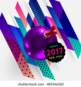 Abstract Christmas Design for Xmas and New Year 2017 Placards, Flyers, Posters and Banners - Vector Illustration
