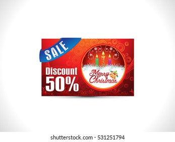 abstract christmas discount card vector illustration