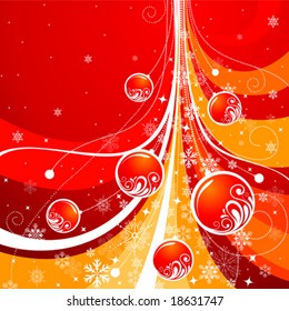 abstract christmas fir decorated with balls