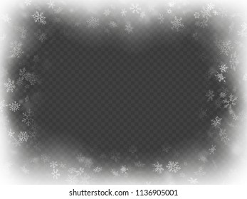 Abstract Christmas frame overlay effect with snowflakes. EPS 10